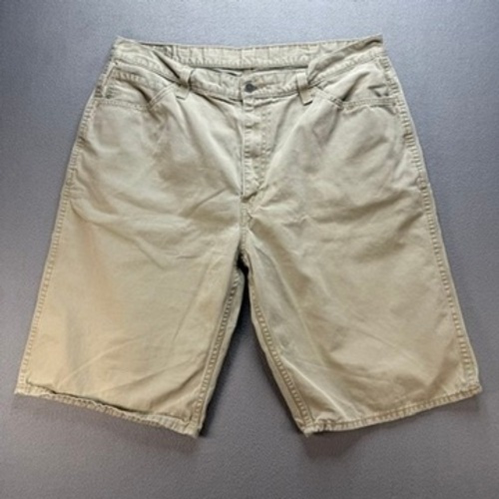 Levis 569‎ Denim Shorts Loose Straight Fit Size 38 Tan Khaki Cotton Twill Baggy